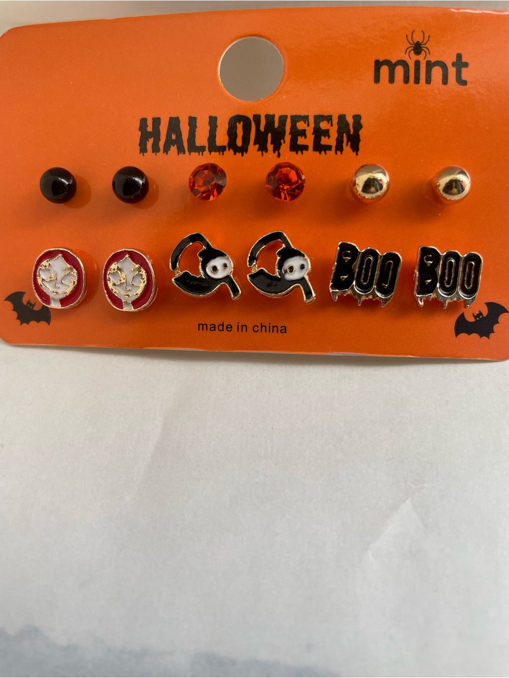 Mint Halloween Earring Set - Orange, Black, Gold, BOO, Reaper and Sally